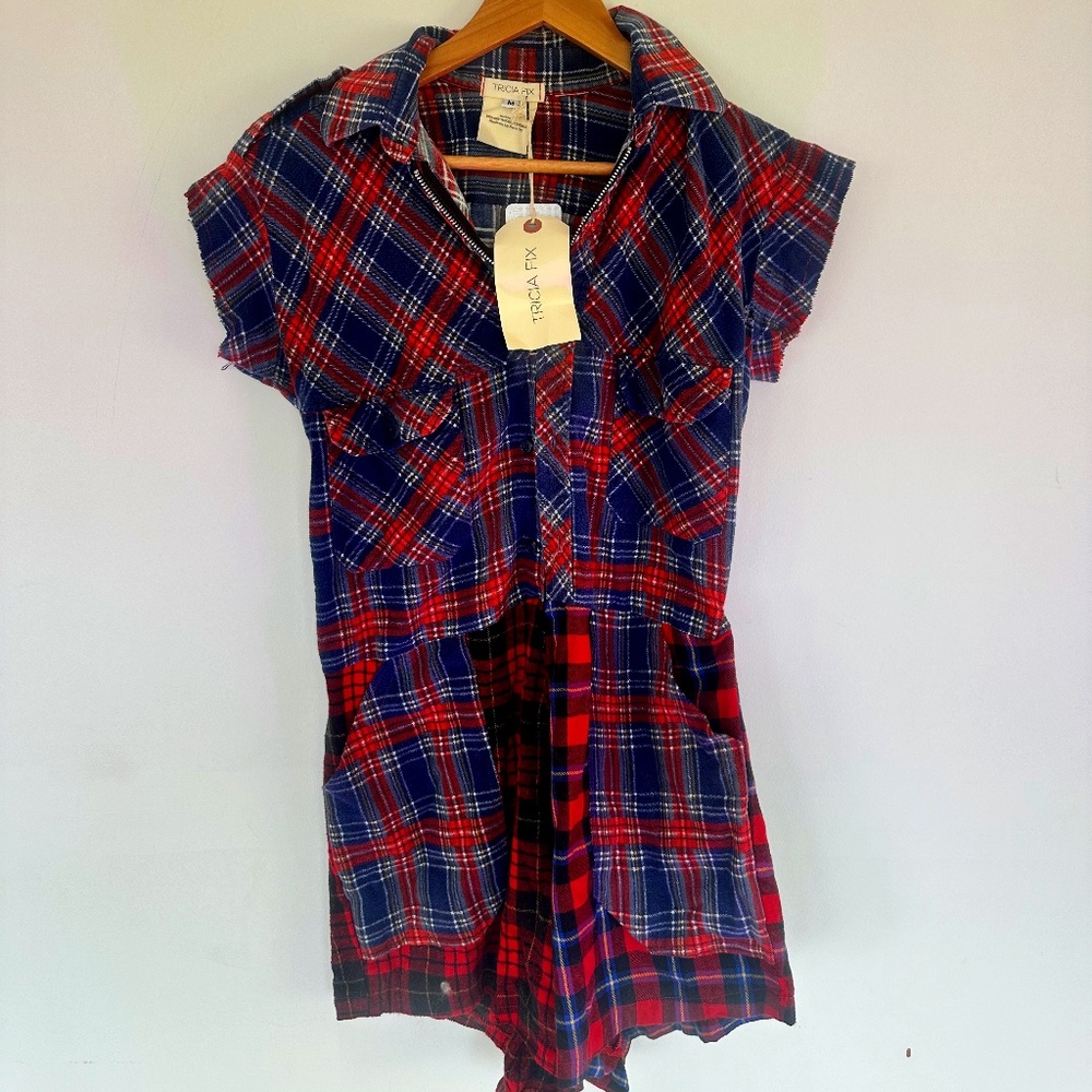 Tricia Fix Plaid Mix Romper Women's